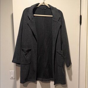 Open-Front Dark Gray Women's Coatigan